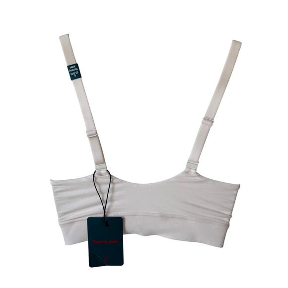 New Pale Pink Triangle Bralette Small D-DD Removable Pads Wireless Classic Basic - Picture 4 of 10